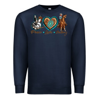 Navy peace love cowboy Premium Sweatshirt - texasbilliewilder