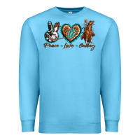 Ocean Blue peace love cowboy Premium Sweatshirt - texasbilliewilder