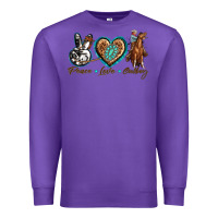 Purple peace love cowboy Premium Sweatshirt - texasbilliewilder