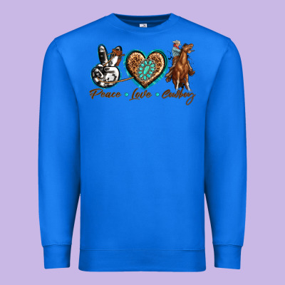 Premium Sweatshirt peace love cowboy