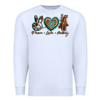 White peace love cowboy Premium Sweatshirt - texasbilliewilder