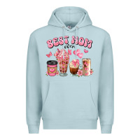 Blue Mist best mom ever floral coffee cups Premium Hoodie - JahusDesignShop