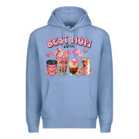 Colony Blue best mom ever floral coffee cups Premium Hoodie - JahusDesignShop