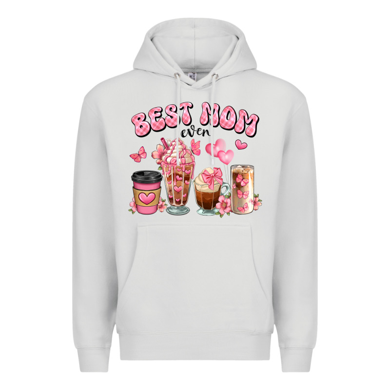 Best Mom Ever Floral Coffee Cups Premium Hoodie by JahusDesignShop | Teevron