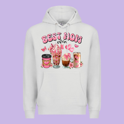 Best Mom Ever Floral Coffee Cups Premium Hoodie Designed By Jahusdesignshop