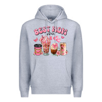 Heather Grey best mom ever floral coffee cups Premium Hoodie - JahusDesignShop
