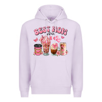 Lilac best mom ever floral coffee cups Premium Hoodie - JahusDesignShop