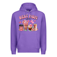 Purple best mom ever floral coffee cups Premium Hoodie - JahusDesignShop