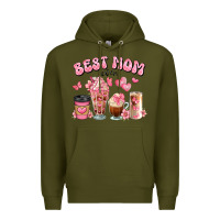 Army Green best mom ever floral coffee cups Premium Hoodie - JahusDesignShop