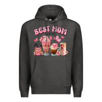 Charcoal Heather best mom ever floral coffee cups Premium Hoodie - JahusDesignShop