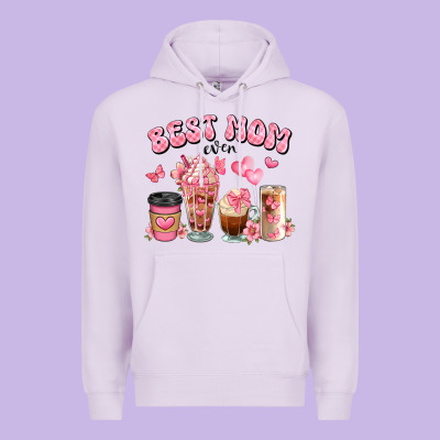 Best Mom Ever Floral Coffee Cups Premium Hoodie Designed By Jahusdesignshop