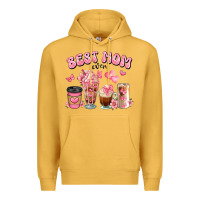 Mustard best mom ever floral coffee cups Premium Hoodie - JahusDesignShop
