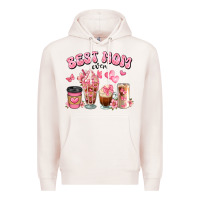 Pale Pink best mom ever floral coffee cups Premium Hoodie - JahusDesignShop