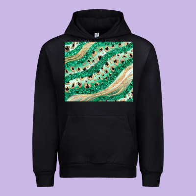 Green Glitter Urban Hoodie Designed By Jahusdesignshop