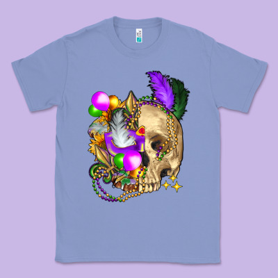 Mardi Gras Skull Classic Tee Designed By Fadigitalartstudio