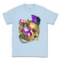 Dusty Blue mardi gras skull Classic Tee - FaDigitalArtStudio