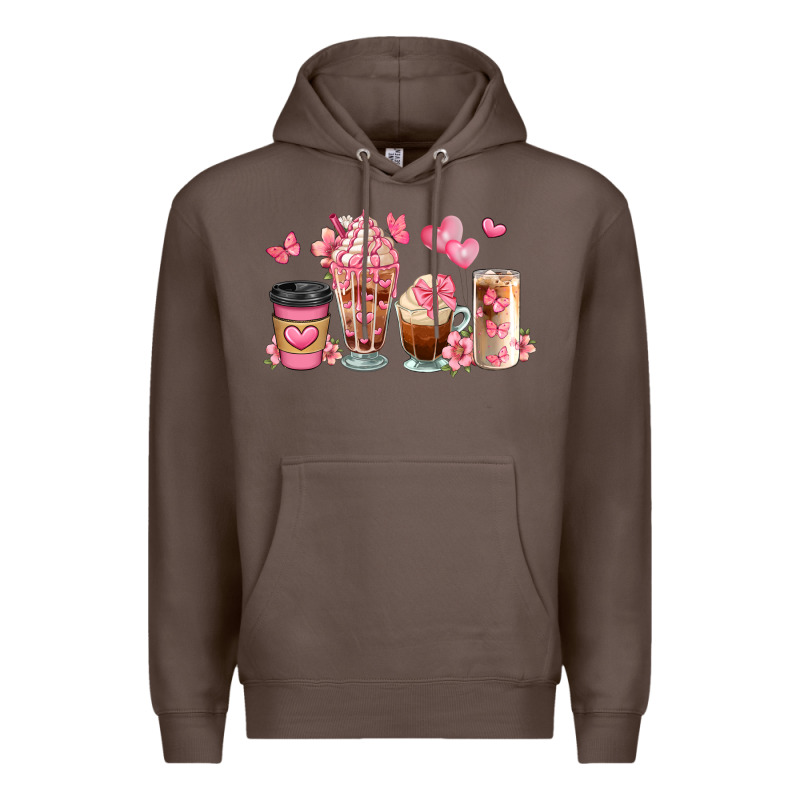 Floral Coffee Cups Premium Hoodie by JahusDesignShop | Teevron