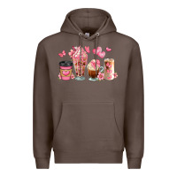 Coffee floral coffee cups Premium Hoodie - JahusDesignShop