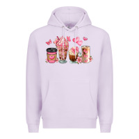 Lilac floral coffee cups Premium Hoodie - JahusDesignShop