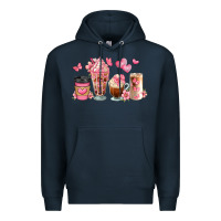 Navy floral coffee cups Premium Hoodie - JahusDesignShop