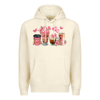 Sandshell floral coffee cups Premium Hoodie - JahusDesignShop