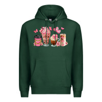 Sports Green floral coffee cups Premium Hoodie - JahusDesignShop