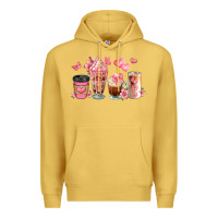 Antique Gold floral coffee cups Premium Hoodie - JahusDesignShop