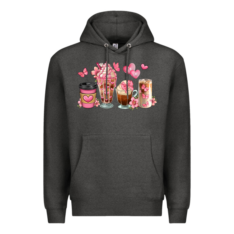 Floral Coffee Cups Premium Hoodie by JahusDesignShop | Teevron