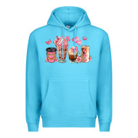 Ocean Blue floral coffee cups Premium Hoodie - JahusDesignShop