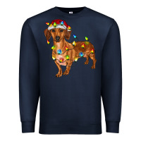 Navy Dachshund Christmas Lights Premium Sweatshirt - RanaPortraitStore
