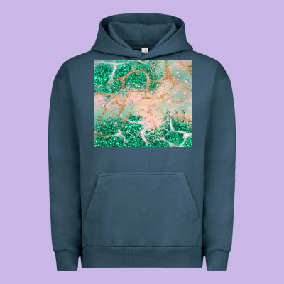 Green Glitter Urban Hoodie Designed By Jahusdesignshop