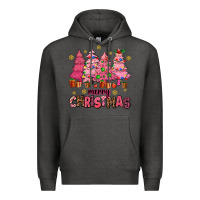 Charcoal Heather pink christmas trees Premium Hoodie - AdoDesignShop