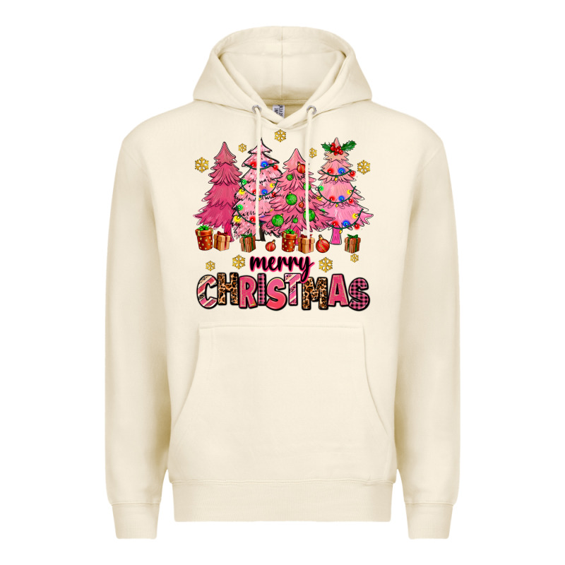 Pink Christmas Trees Premium Hoodie by AdoDesignShop | Teevron