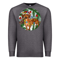 Charcoal Heather Dachshund Christmas Tree Premium Sweatshirt - RanaPortraitStore