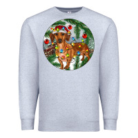 Heather Grey Dachshund Christmas Tree Premium Sweatshirt - RanaPortraitStore