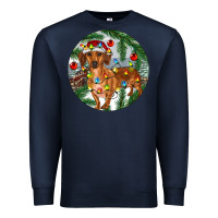 Navy Dachshund Christmas Tree Premium Sweatshirt - RanaPortraitStore