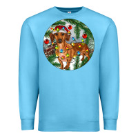 Ocean Blue Dachshund Christmas Tree Premium Sweatshirt - RanaPortraitStore