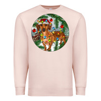 Pale Pink Dachshund Christmas Tree Premium Sweatshirt - RanaPortraitStore