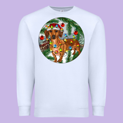 Premium Sweatshirt Dachshund Christmas Tree