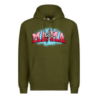 Army Green mama lightning bolt Premium Hoodie - JahusDesignShop