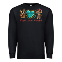 Black peace love cowgirl Premium Sweatshirt - texasbilliewilder