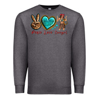 Charcoal Heather peace love cowgirl Premium Sweatshirt - texasbilliewilder
