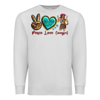 Dove Grey peace love cowgirl Premium Sweatshirt - texasbilliewilder