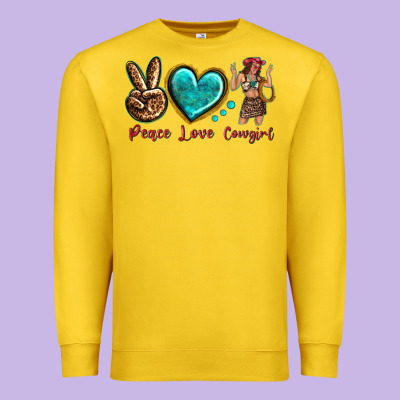 Premium Sweatshirt peace love cowgirl
