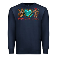 Navy peace love cowgirl Premium Sweatshirt - texasbilliewilder