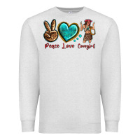 Oatmeal Heather peace love cowgirl Premium Sweatshirt - texasbilliewilder