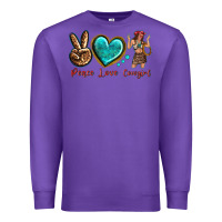 Purple peace love cowgirl Premium Sweatshirt - texasbilliewilder