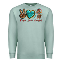 Seafoam peace love cowgirl Premium Sweatshirt - texasbilliewilder
