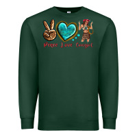 Sports Green peace love cowgirl Premium Sweatshirt - texasbilliewilder