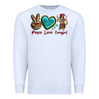 White peace love cowgirl Premium Sweatshirt - texasbilliewilder